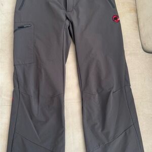 Gray Outdoor Pants with Red Logo